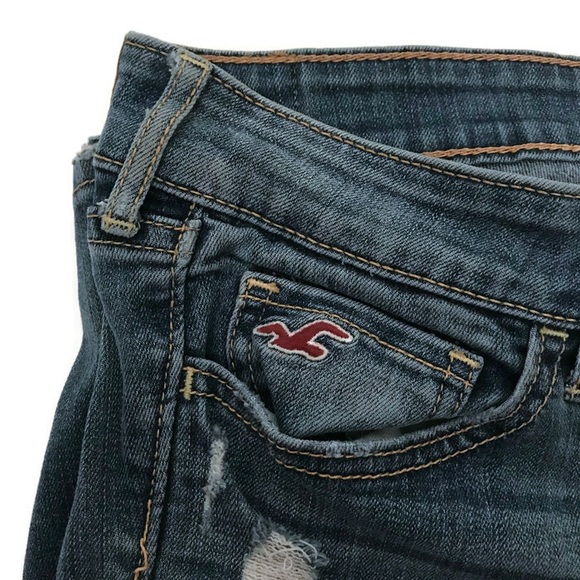 Hollister Distressed Jean Dark Wash Denim - Picture 4 of 5